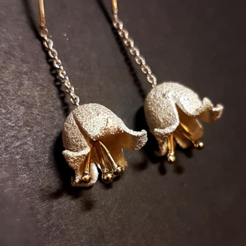 WHITE BELL Flower Earrings