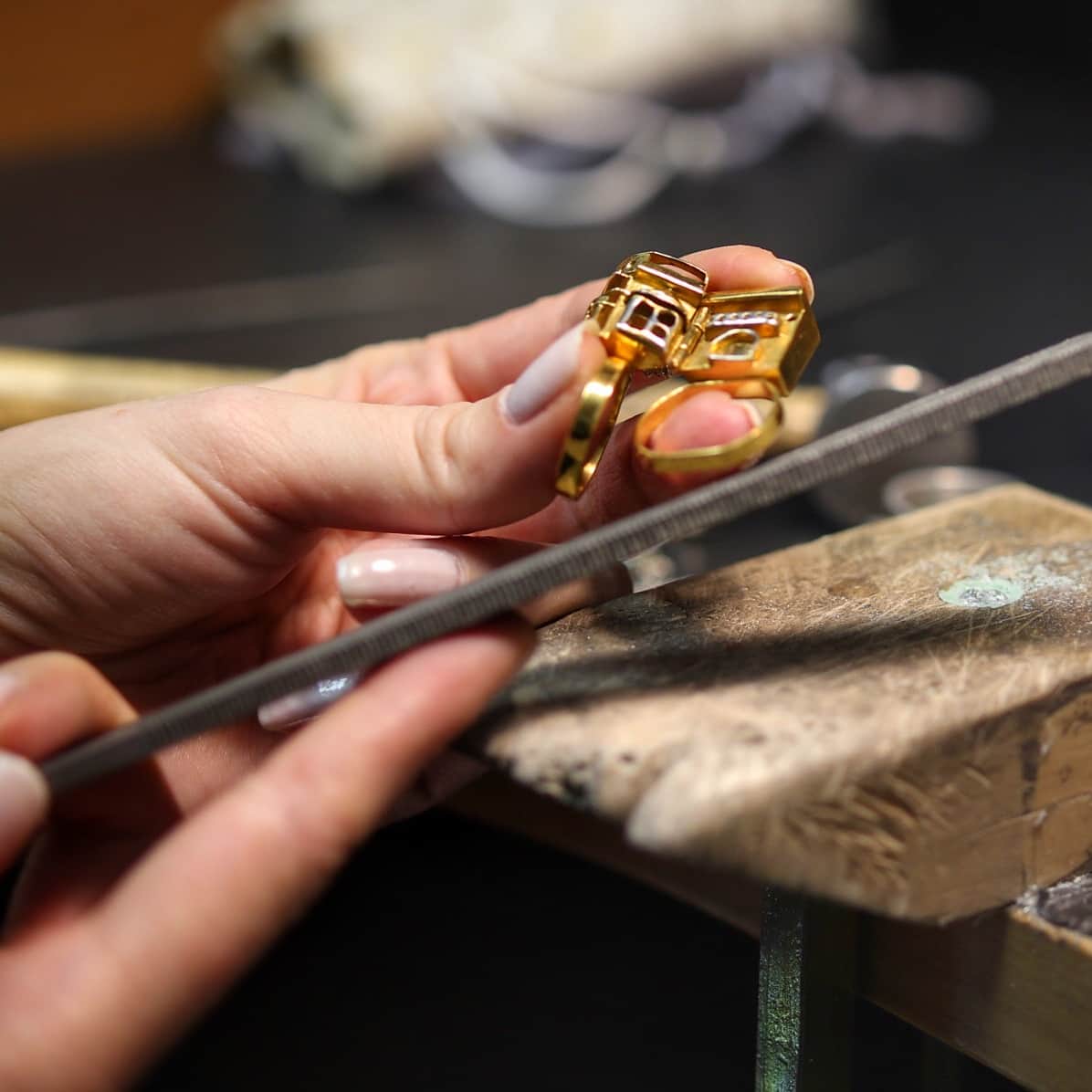 Every Jewelry Piece is Handmade and Designed by Expert team of Jewelers in our Munich Atelier. With love and care to every Detail.