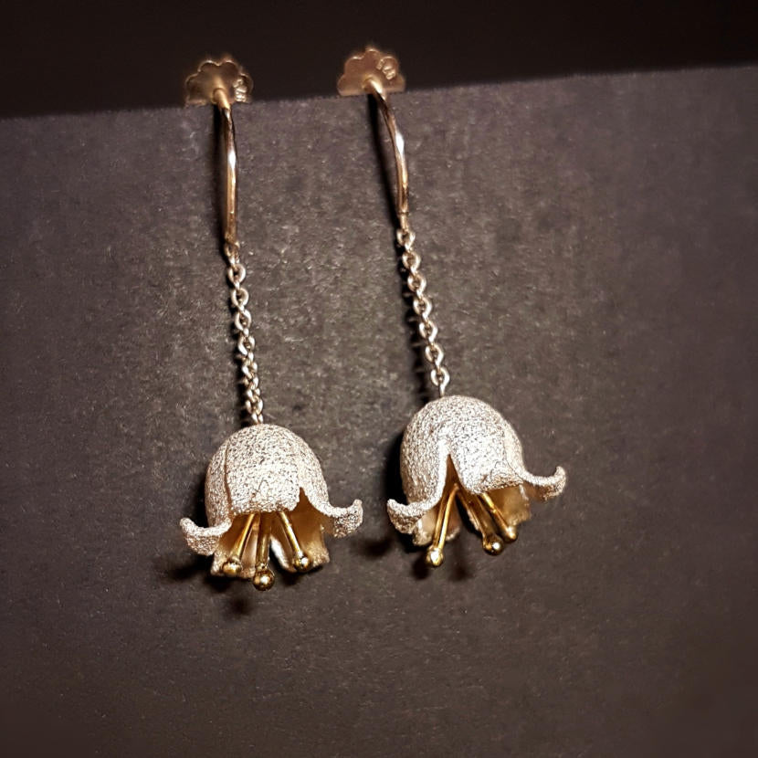 WHITE BELL Flower Earrings